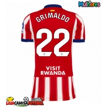 Camisa de Futebol Atletico Madrid Alejandro Grimaldo #22 Equipamento Principal Mulheres 2026-27 Manga Curta